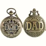 ساعت جیبی کوارتز وینتیج طرح DAD (گردنبند آویز)