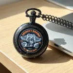 ساعت جیبی کوارتز طرح Route 66 مشکی