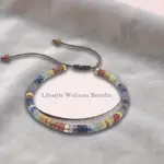 دستبند ۷ چاکرا سنگ طبیعی مهره‌ای بافتی زنانه