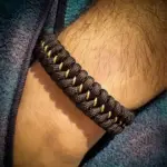 دستبند پاراکورد بافتنی قابل تنظیم و تزئین طلایی