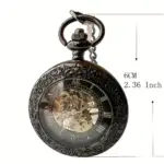 ساعت جیبی مکانیکی دستی مشکی وینتیج مدل Mirror