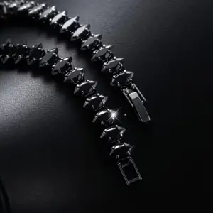 دستبند گربه سیاه هالووین با نگین زیرکونیا
